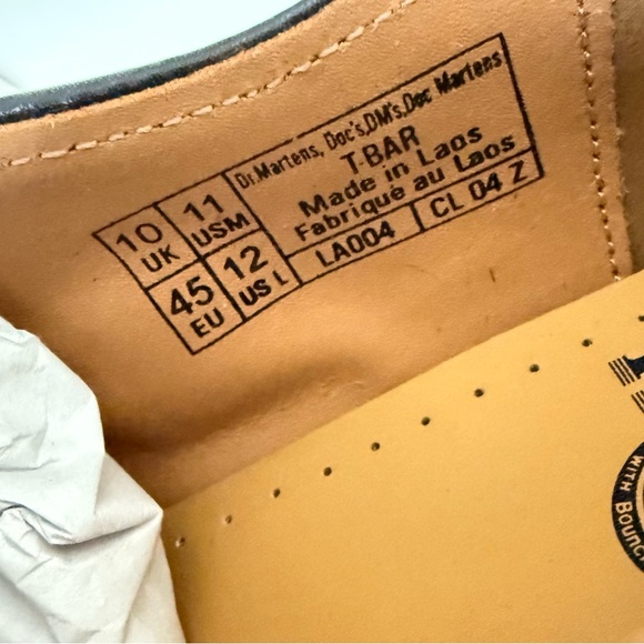 NEW DR MARTENS Genuine Calf Hair Black Camel T-Bar Shoe EU 45 US M 11 W 12 - Picture 4 of 7